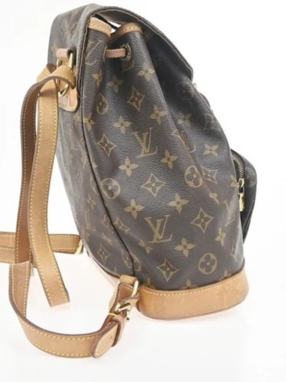 LOUIS VUITTON Montsouris MM Backpack Bag Monogram Leather Brown M51136 15ZA330 - Picture 4 of 16